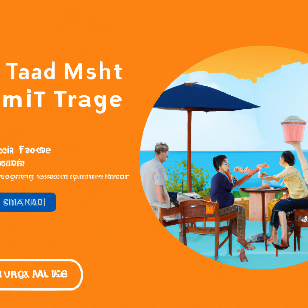Small coastal inn terrace with travelers sharing tea